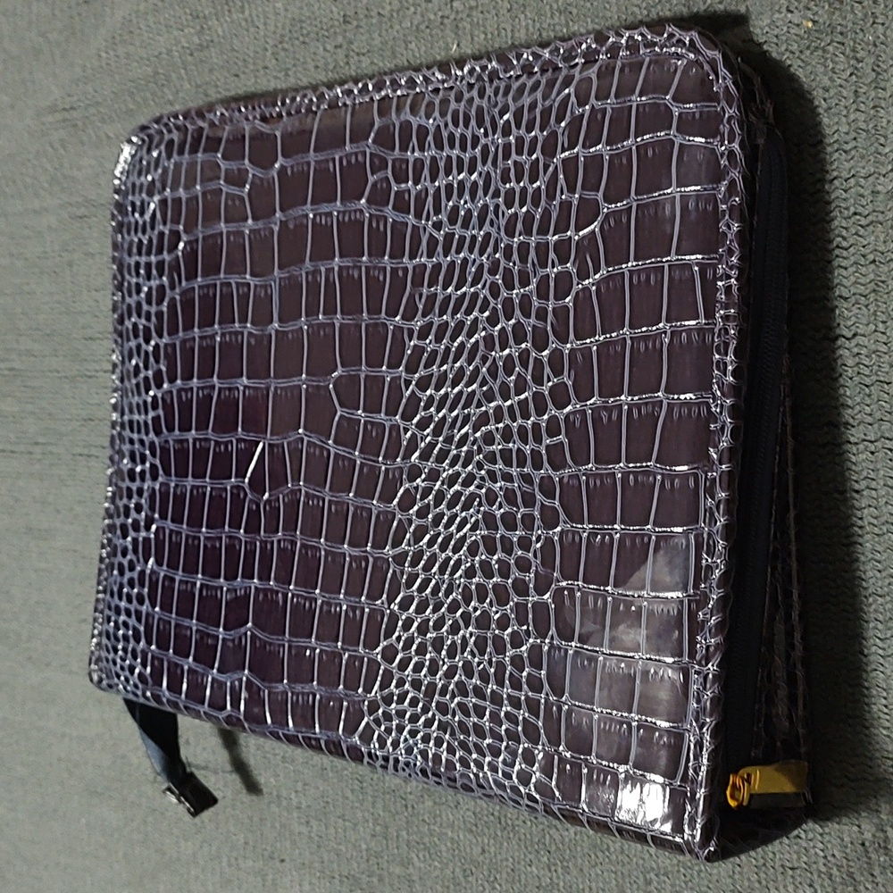 Purplish Faux Alligator Binder